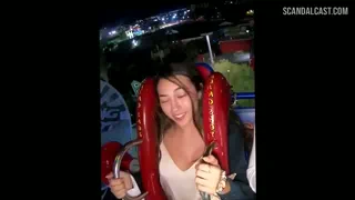 Tits falling out on roller coaster compilation